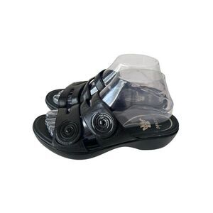Dansko Dixie Velcro Strap Sequin Swirl Comfort Sandals Black Size 38